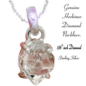 🎀Clearance🎀 GENUINE HERKIMER DIAMOND NECKLACE .925 Sterling silver. Handmade
